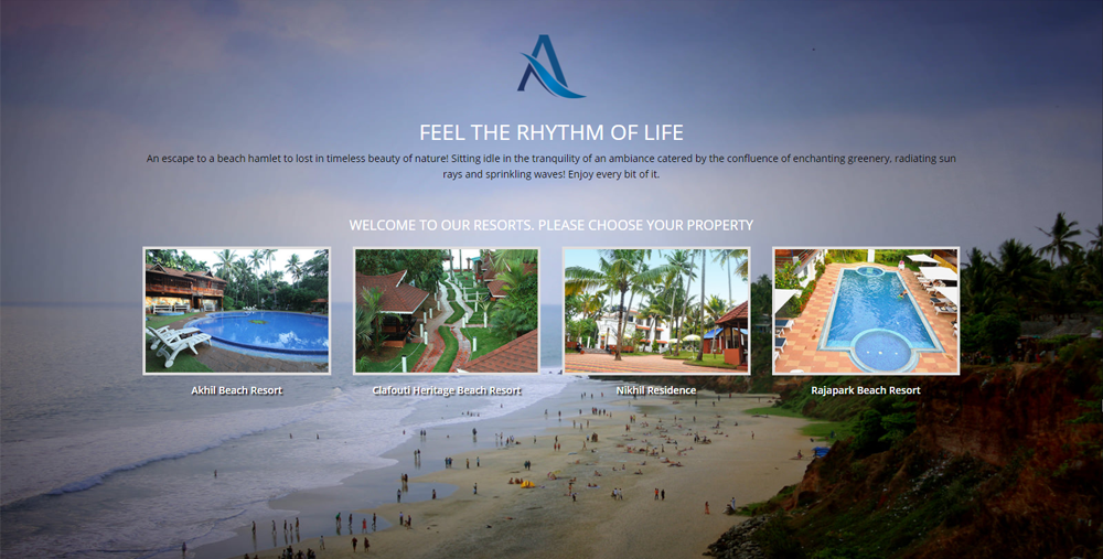 Akhil Beach Resort web development Portfolio: Web Development akhil